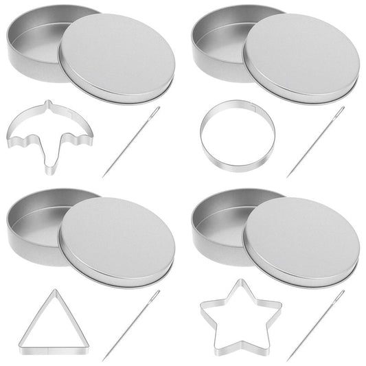 PRETYZOOM Set of 12 Korean Sugar Candy Making Tools, Dal-gona Stainless Steel Cookie Cutters Game Kit Mold with Umbrella, Triangle, Star Round Biscuit Mold for Christmas, Valentine's Party Kits