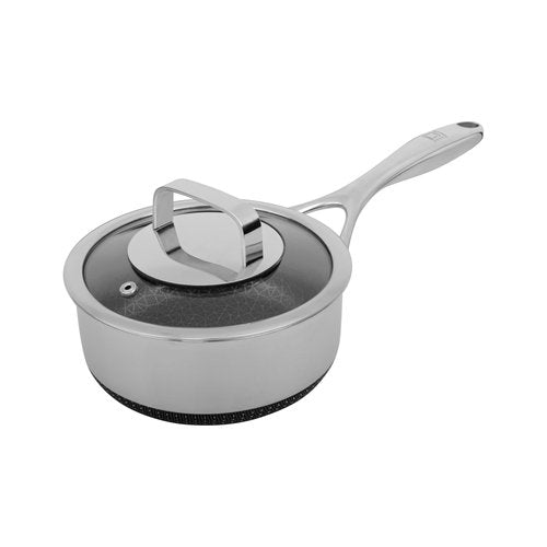 LIVWELL DiamondClad Nonstick Hybrid 1.5-Quart Saucepan with Lid - Kitchen Gifts - Pots and Pan Set Cookware - Medium Sauce Pan - Cooking and Dining - Sauce Pot with Lid - Stainless Steel Cookware Set