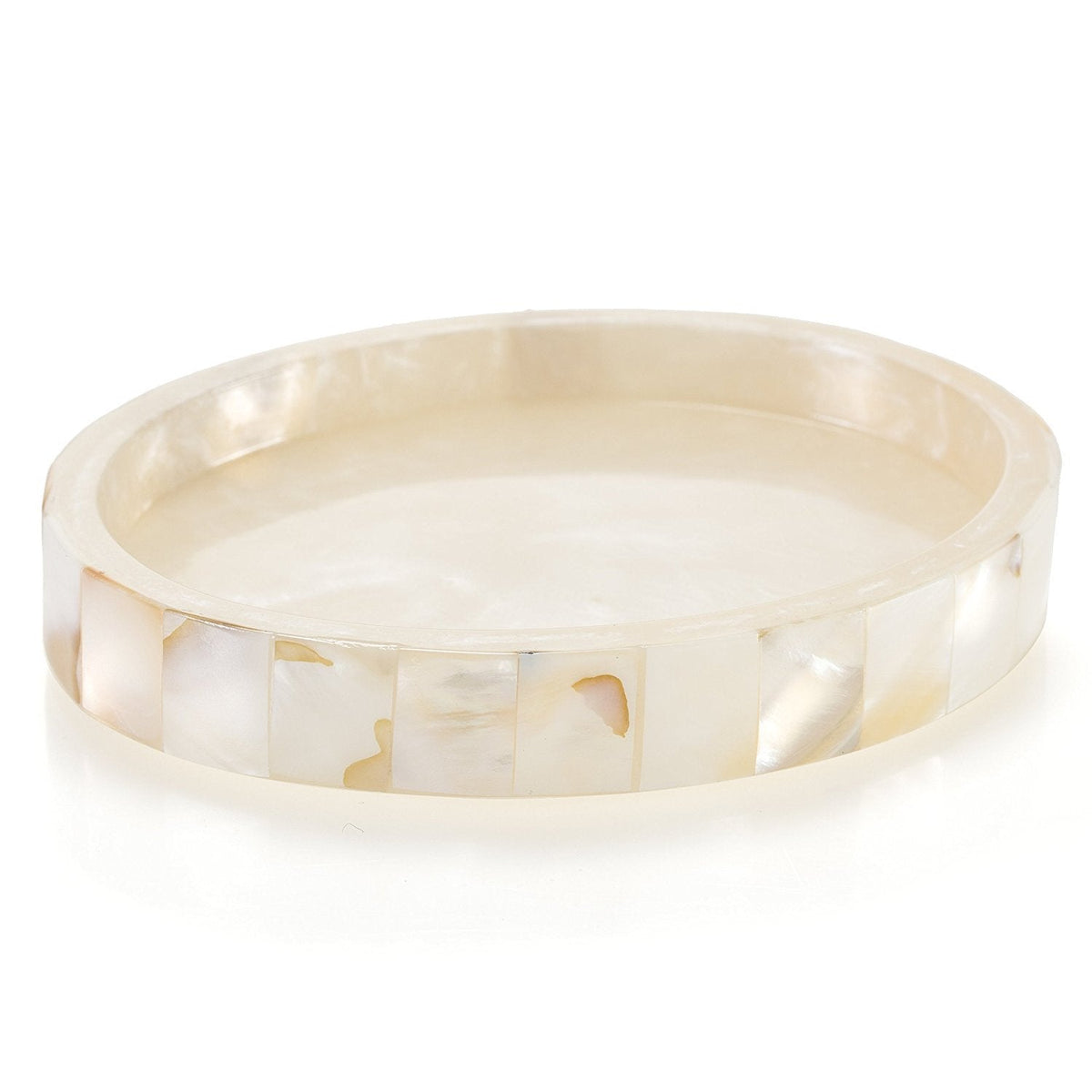 Milano Soap Dish for Bathroom - Decorative Dry Bar Holder Finished in Beautiful Mother of Pearl - Durable Resin Design - Best Dishes for Sink/Bath/Shower/Bathtub Decor