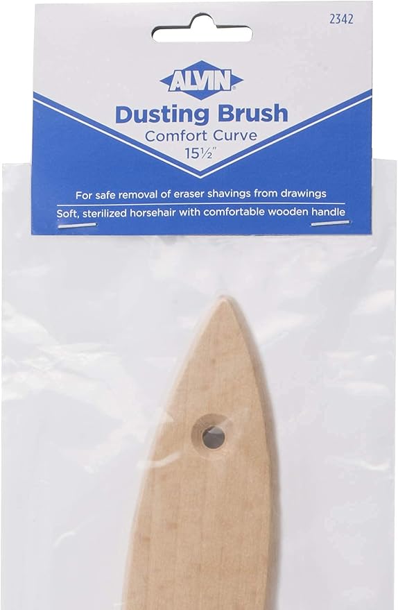 ALVIN 2342 Comfort Curve Dusting Brush, 100% Horsehair and Wood Handle
