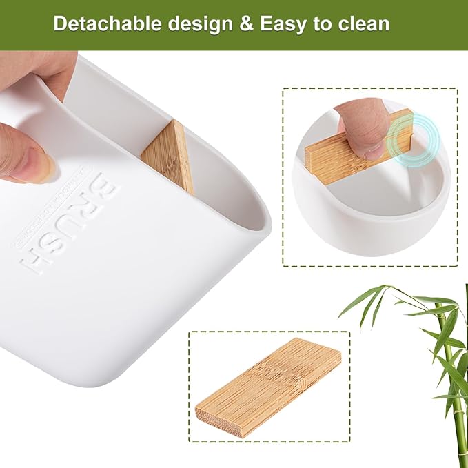 Toothbrush Holders Bamboo Electric Toothbrush Holder Bathroom Storage Organizer