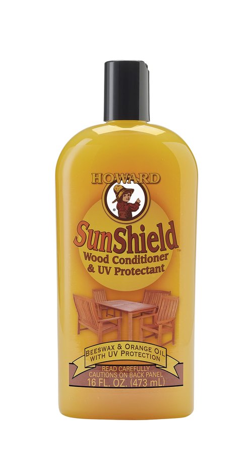 Howard Products SunShield Beeswax Furniture Polish - Outdoor Furniture Wax, Beeswax Wood Polish and Protection for Wood, 16 Fl Oz, Pack of 1, Yellow