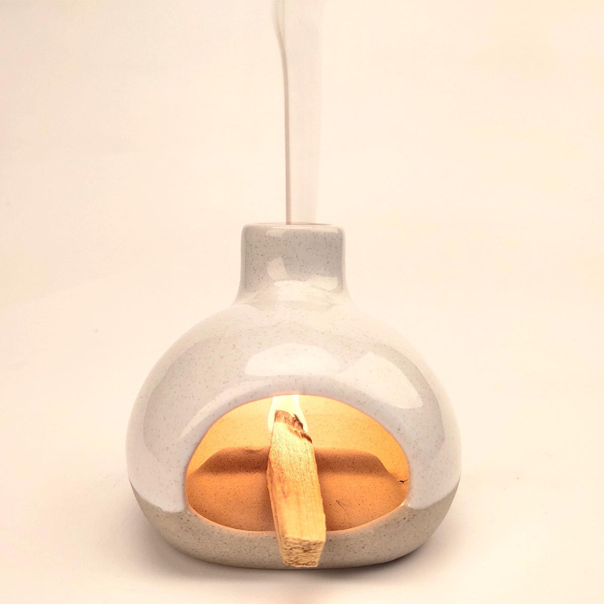 Palo Santo Holder-Mini Chimenea Incense Burner for Wood Sticks, Sage, Cones, Palo Santo Burner for Yoga Meditation Room Home Decor (Sand)