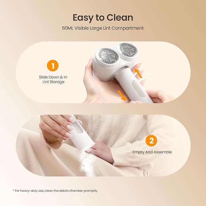 Mosthink Fabric Shaver, 2-in-1 Electric Lint Remover & Build-in Lint Brush