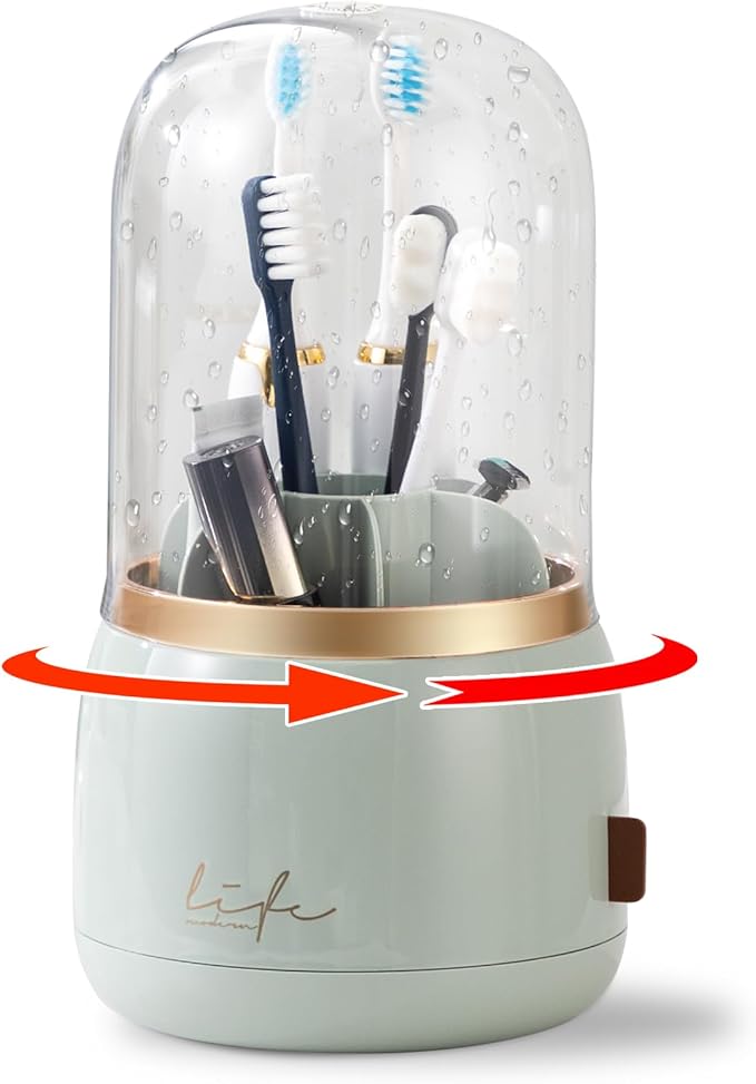 Toothbrush Holders for Bathrooms, Rotating 7 Slots Electric Toothbrush Holders