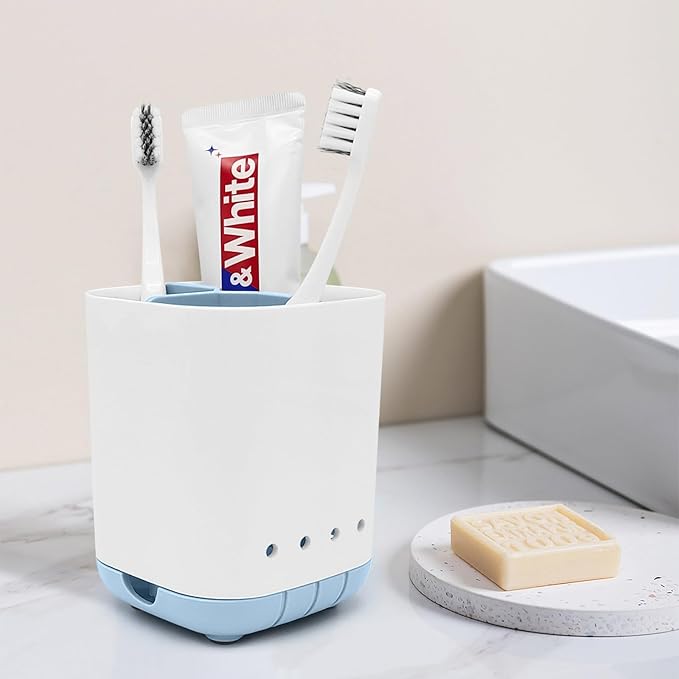 Toothbrush Holder for Bathroom, Plastic Detachable for Easy Cleaning