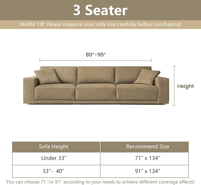 MYSKY HOME Boho Couch Cover Deep Chocolate Sofa Covers Washable, Farmhouse Sofa