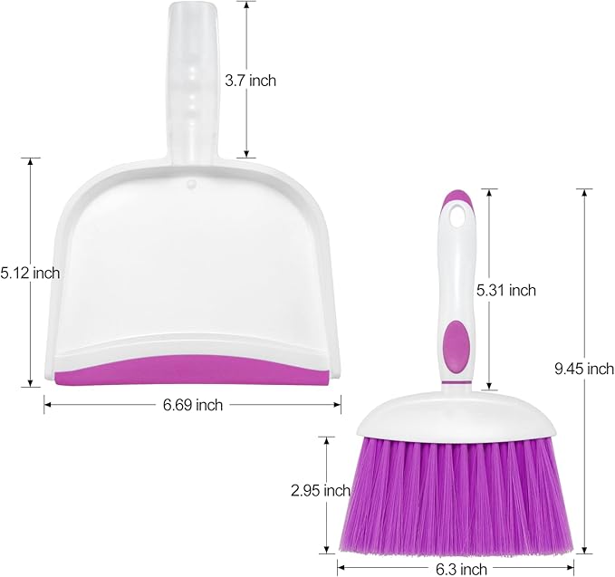 NACENA Small Dust Pan and Brush Set, Mini Broom and Dustpan Set Small Hand