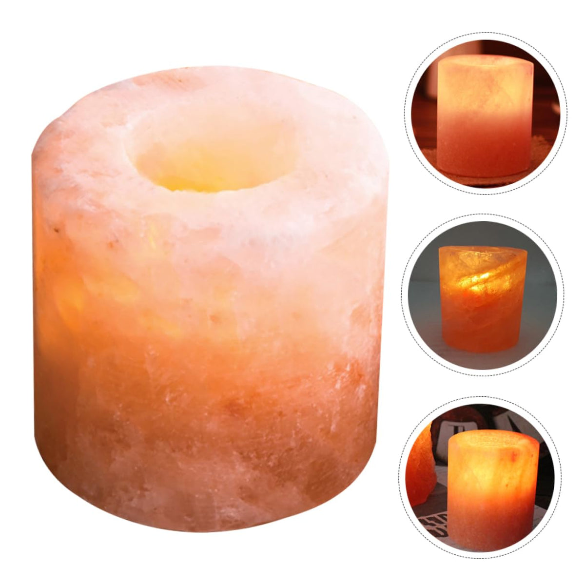 LIFKOME Himalayan Salt Candle Holder for Meditation Yoga Desktop Ornament Cozy Home Decor for Parties Craftsmanship Housewarming Present