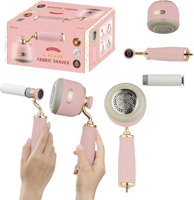 SALAV® Retro Edition 2-in-1 Rechargeable Fabric Shaver and Lint Roller