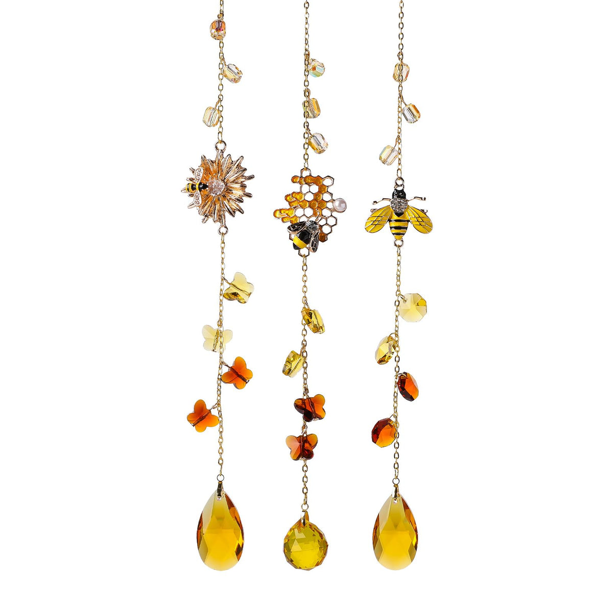 Crystal Sun Catcher Bee Rainbow Maker Hanging Suncatchers Window Decor Christmas Ornaments for Tree Gift for Mom Women Set of 3