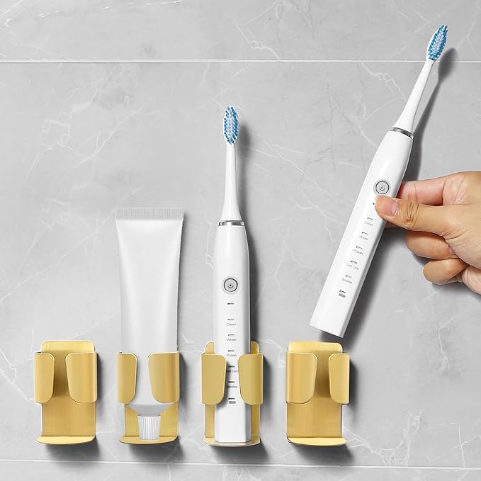 Electric Toothbrush Holder, 304 Stainless Steel Wall Mounted Self Adhesive