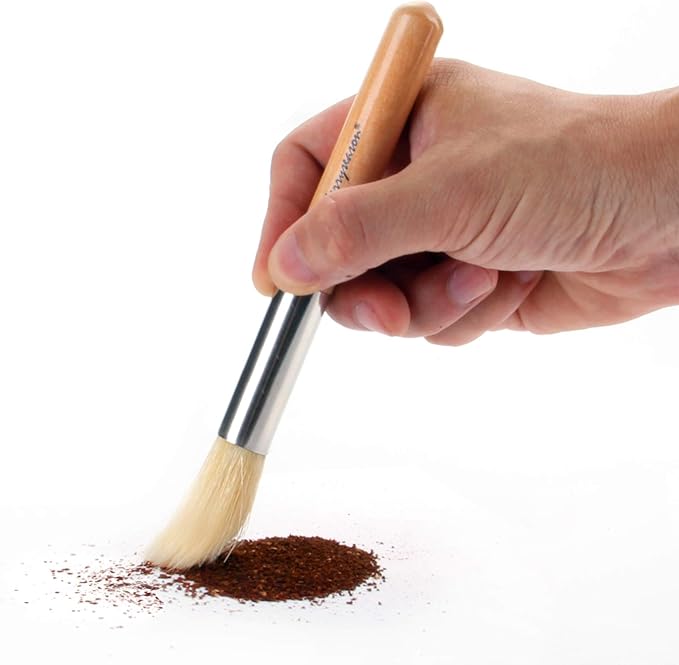 Coffee Grinder Brush Espresso Supply Maker Cleaning Brush, Wood Handle &