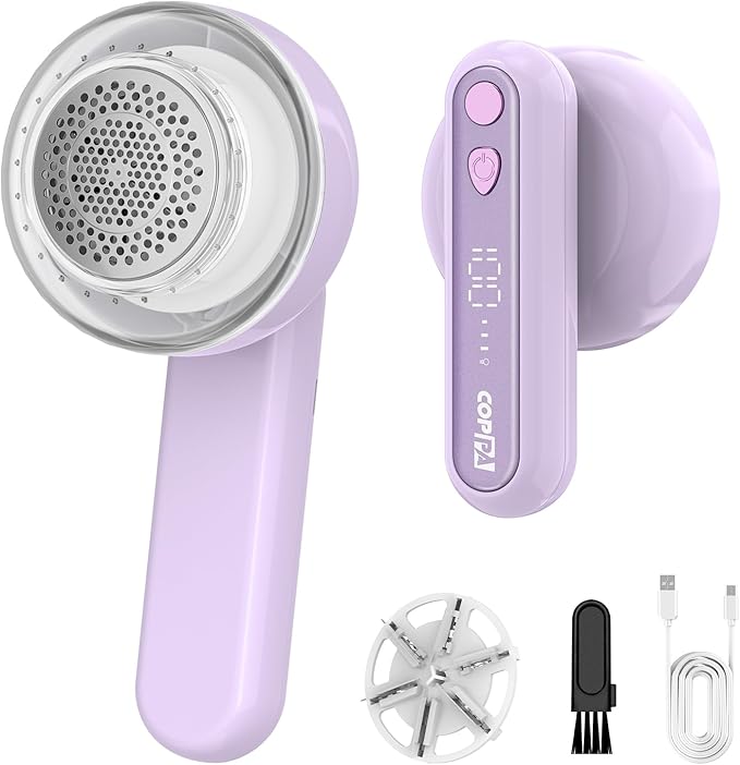 COPPA Lint Remover, LR-01 Remove Fuzz Lint USB-C Rechargeable 6 Blades & 3