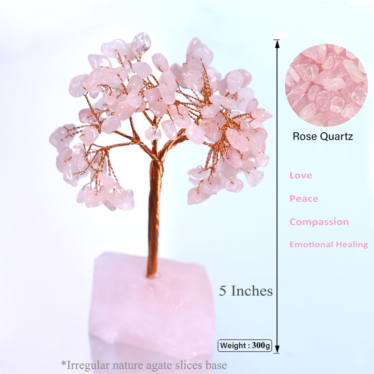 TPXNLP Chakra Healing Crystals Tree Amethyst Pink Quartz Twinkling Tree Good Luck Feng Shui Sculptures Decoration,Gift for Anniversary,Sister Birthday,5" Height
