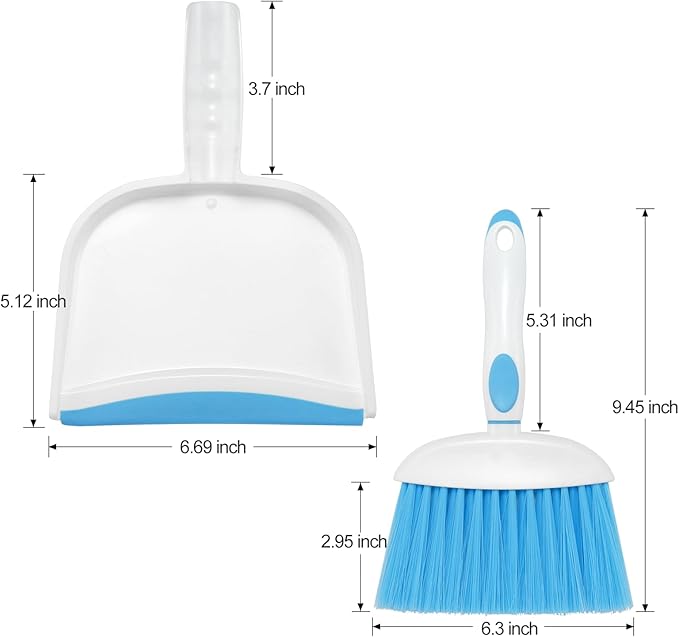 NACENA Small Dust Pan and Brush Set, Mini Broom and Dustpan Set Small Hand