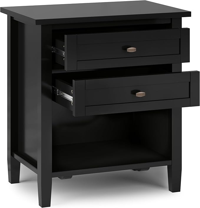 SIMPLIHOME Warm Shaker Solid Wood 24 inch Wide Transitional-Style Bedside