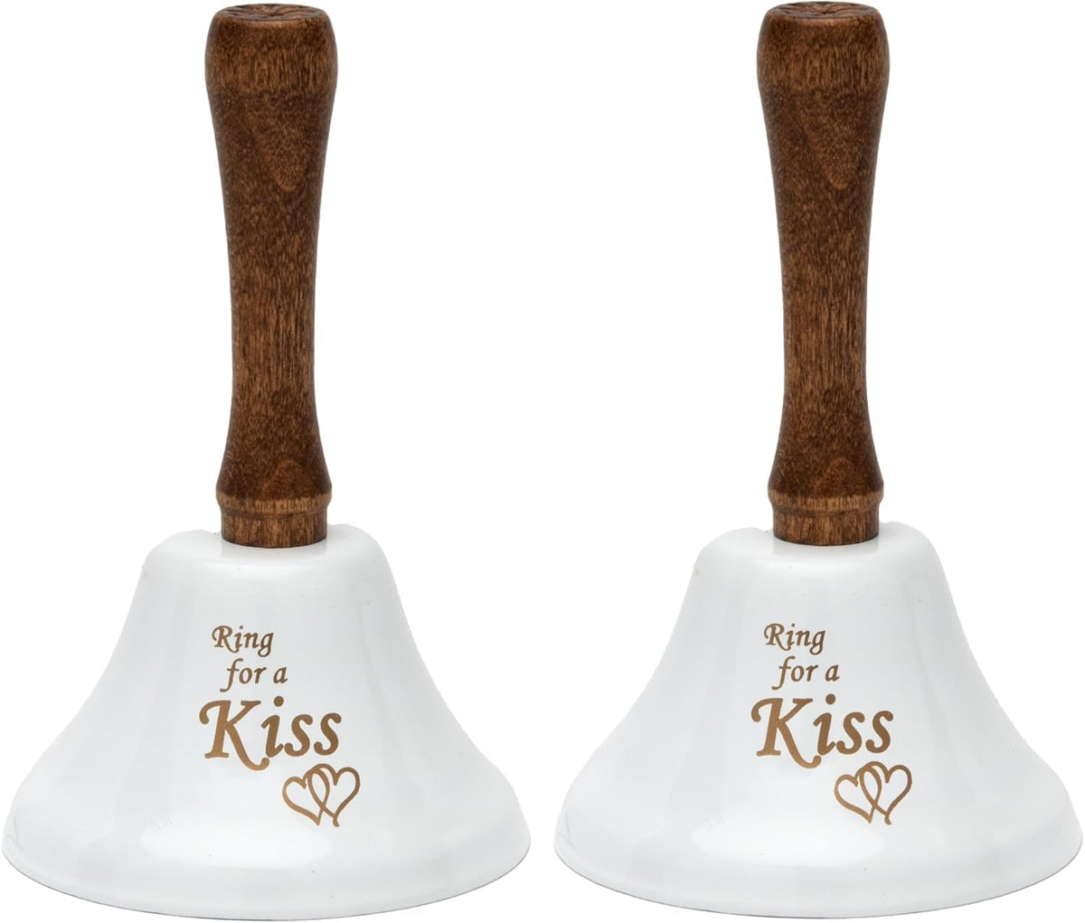 Bevin Bells Ring for a Kiss Wedding Bell | Loud Cowbell, Tea Bell or Ornamental Bells | Party Bell | Wedding Reception & Rehearsal Dinner Bells | Countertop Service Call Bell | Made in CT, USA