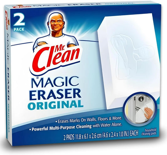 Mr Clean Magic Eraser - Erase Stains & Grime Effortlessly | Original, 2 Count