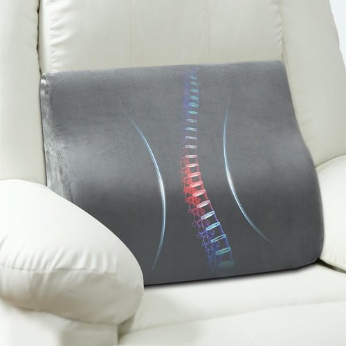 AHUAWA Lumbar Support Pillow for Recliner Chair and Couch, Memory Foam Back Cushion Ergonomic Back Support Pillow for Lower Back Pain Relief, with Soft Velvet