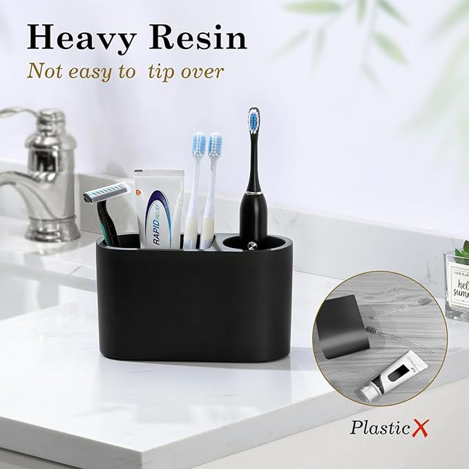 Luxspire Toothbrush Holder, 2 Slots Toothbrush and Toothpaste Holdersfor