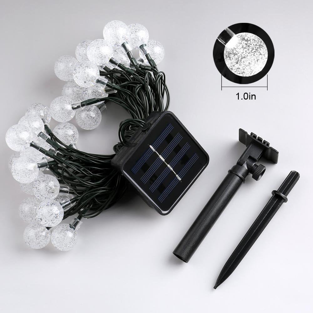 Toodour Solar String Lights Outdoor, 56ft 100 LED Globe String Light with 8 Mode, Waterproof Crystall Ball Lights Solar Patio Lights for Garden, Lawn, Patio, Gazebo, Yard, Outdoor Decor - Blue