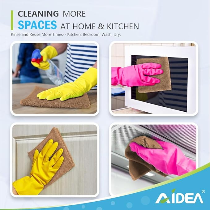 AIDEA Microfiber Cleaning Cloth-12PK, Soft Microfiber Towels