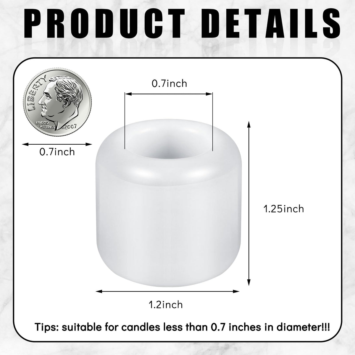 Suclain 20 Pcs 0.7 Inch Chime Candle Holder Small Candle Holders Ceramic Holder for Rituals, Spells, Vigil, Altar, Witchcraft, Wiccan Supplies (White)