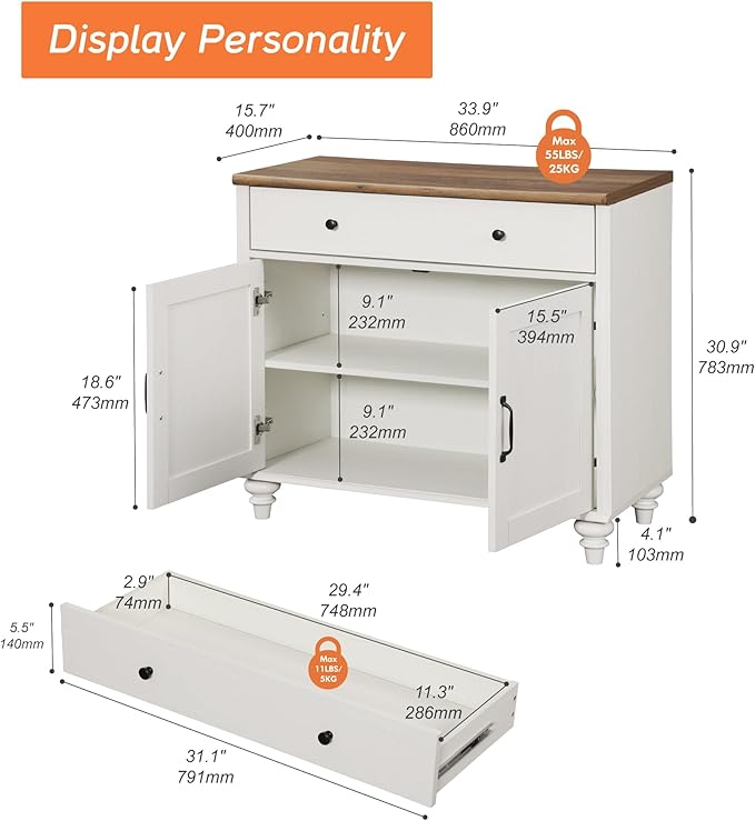 WAMPAT TV Stand for 43 inch TV