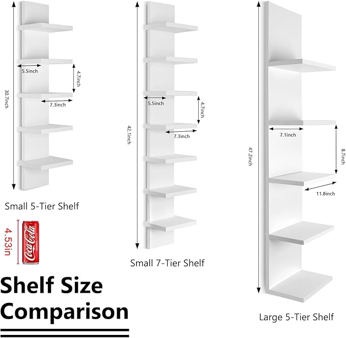 Homaterial Small 7 Tier Vertical Wall Shelf