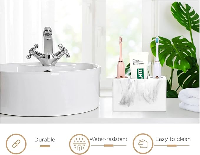 Luxspire Toothbrush Holder, 3 Slots Electric Toothbrush and Toothpaste Holder