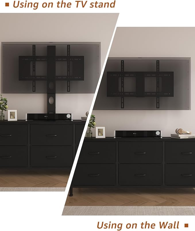 TV Stand with Mount, Fabric Dresser with 6 Drawers