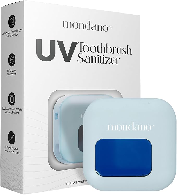 Mondano UV-C Toothbrush Sanitizer and Holder, Toothbrush Case