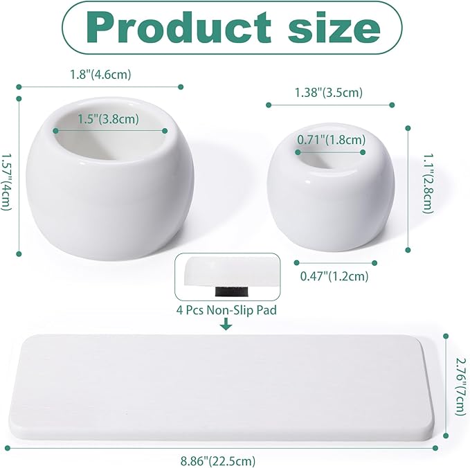 4 Pack Mini Ceramic Toothbrush Holder Stand