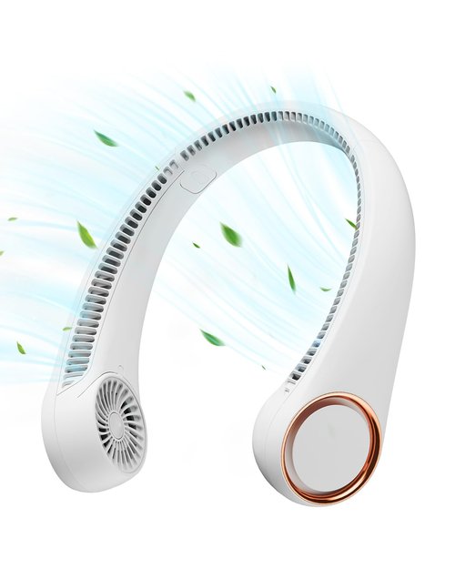 Gaiatop Portable Neck Fan Rechargeable, Hands-Free 360° Cooling, 23.5hrs Runtime, Battery Powered Personal Wearable Fan Quiet, Summer Outdoor Travel Essentials, Birthday Gifts for Women Men, White