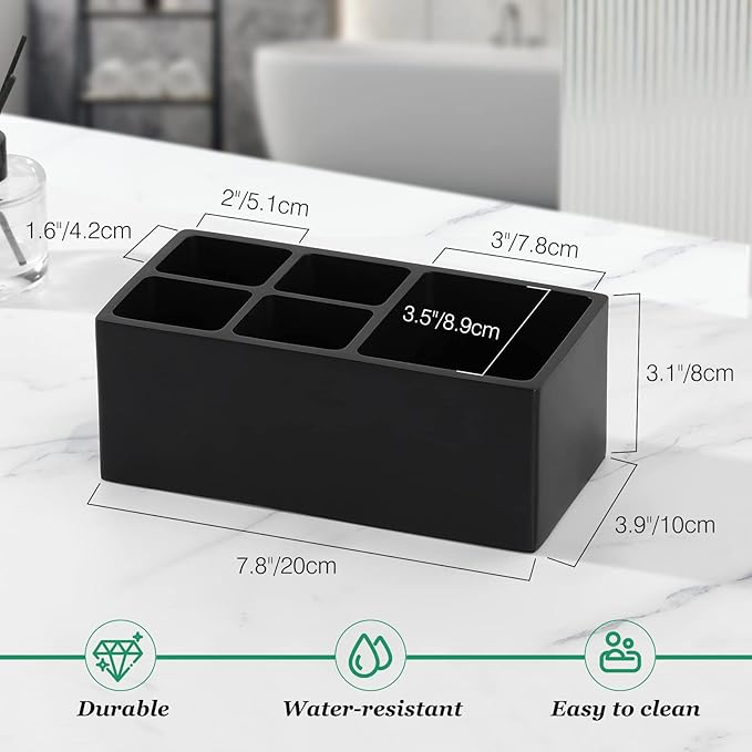 Luxspire Toothbrush Holder, 5 Slots Toothbrush Razor Holder Toothpaste Stand