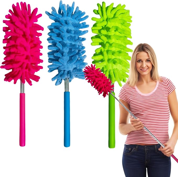 M-Jump 3 Pack Retractable Long-Reach Washable Duster