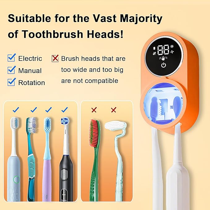 Toothbrush Holder and Cleaner Razor Holder/Dryer Light Cleaning and Air Drying