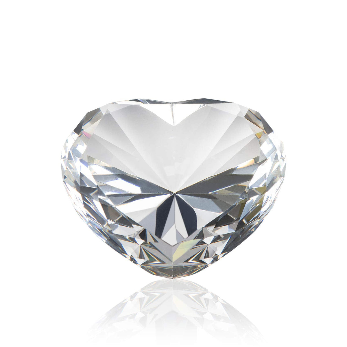 Clear Crystal Diamonds Paper Weights with Gift Box, 80mm Heart Shape Real Crystal Diamond Glass Gems Paperweight, Big Diamonds Birthday Anniversary Women Her Valentine's Day Gift