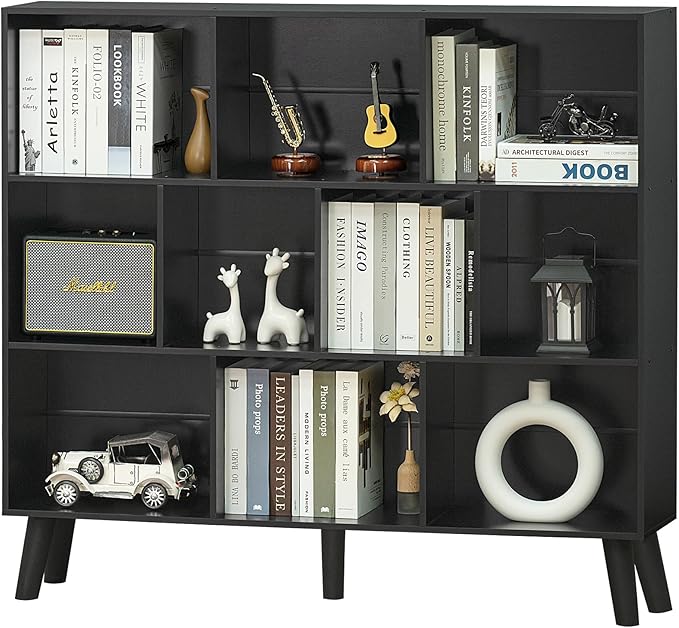 YAHARBO 10 Cube Bookshelf, 3 Tier Bookcase