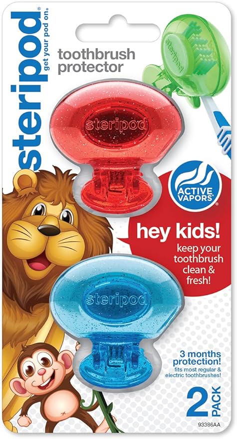 Steripod Kids' Clip-On Toothbrush Protector, Keeps Toothbrush Fresh and Clean