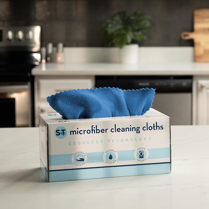 S&T INC. 50 Pack Microfiber Cleaning Cloth