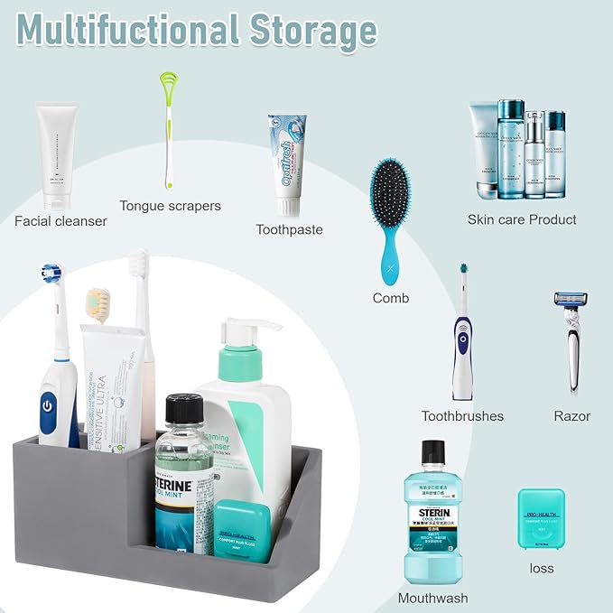 Diatomite Toothbrush Holders for Bathrooms, Quick Dry Electric Tooth Brush and