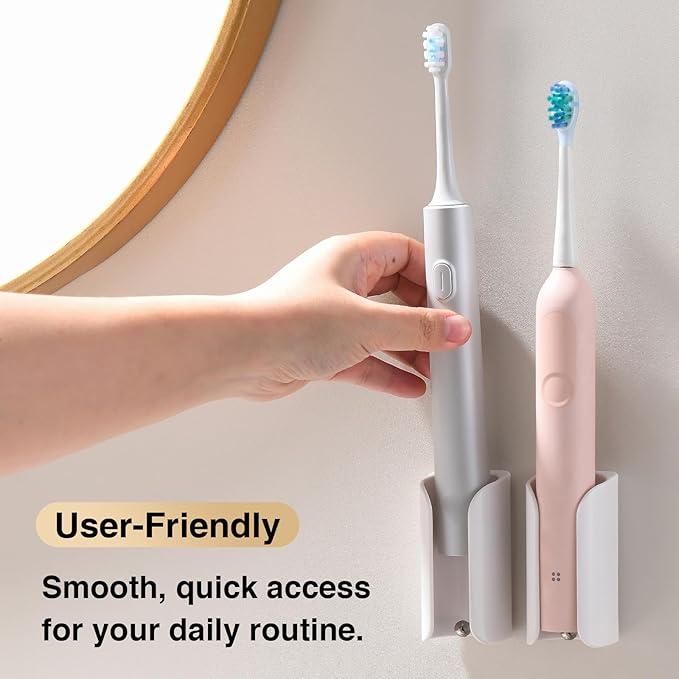 Electric Toothbrush Holder for Bathroom, Wall-Mounted Toothbrush Stand