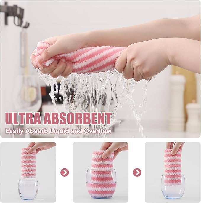Homaxy 12 Pack Kitchen Dish Cloths, Ultra Soft and Absorbent Dish Towels