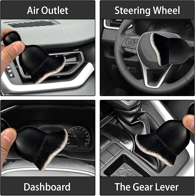 Car Interior Dust Brush, Auto Detailing Brush, Soft Bristles Car Cleaning