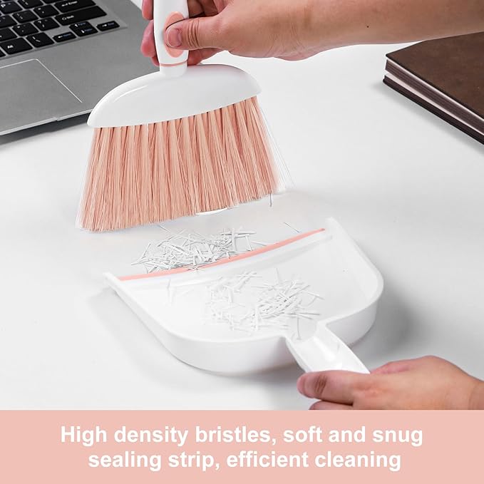 NACENA Small Dust Pan and Brush Set, Mini Broom and Dustpan Set Small Hand