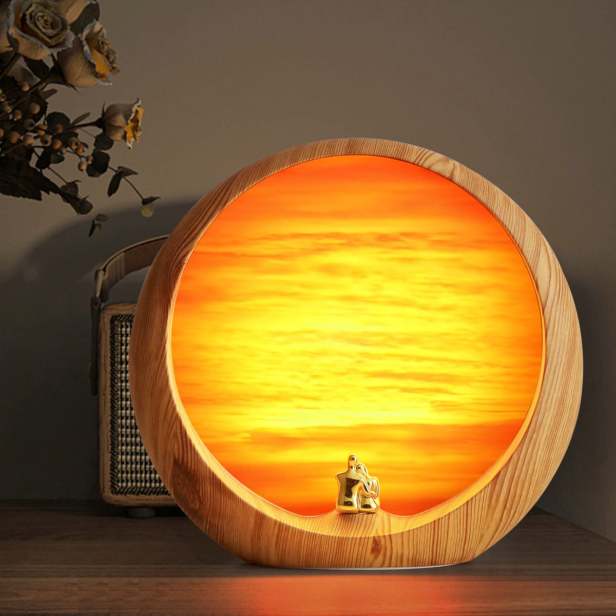 mamre Golden Sunset Lamp Gifts Idea for Anniversary Valentine’s Birthday Mother's Day Home Decoration Unique Table Lamp Gift