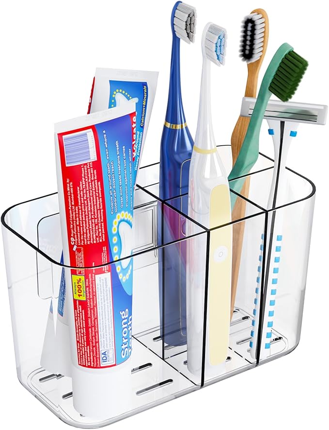 Electric Toothbrush Holder for Bathroom Countertop and Wall Mounted