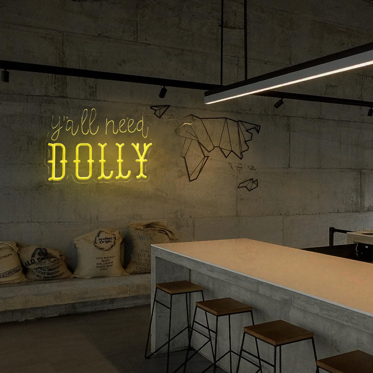 Y'all Need Dolly Neon Sign,Dolly Light Up Sign,For Wall Decor Home Decor USB Powered Christmas Birthday Gift
